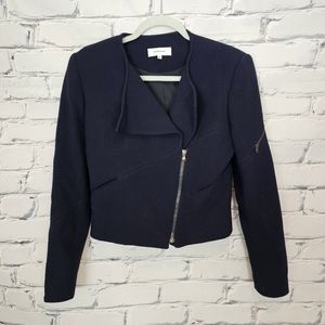 Carven Navy Asymetric Zip Jacket